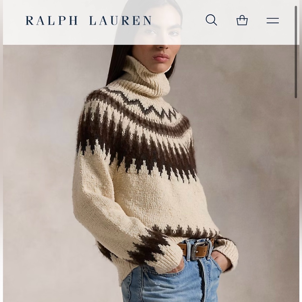 NWT! Ralph Lauren Fair Isle Roll Neck Sweater